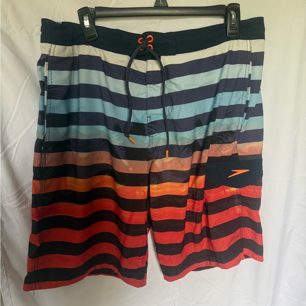 Speedo Orange and Blue Board Shorts Swim
